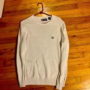 Chaps white 100% cotton knit sweater